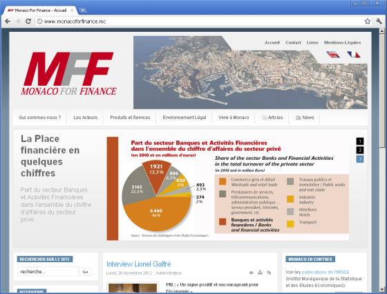 Capture d'écran du site Internet de Monaco For Finance